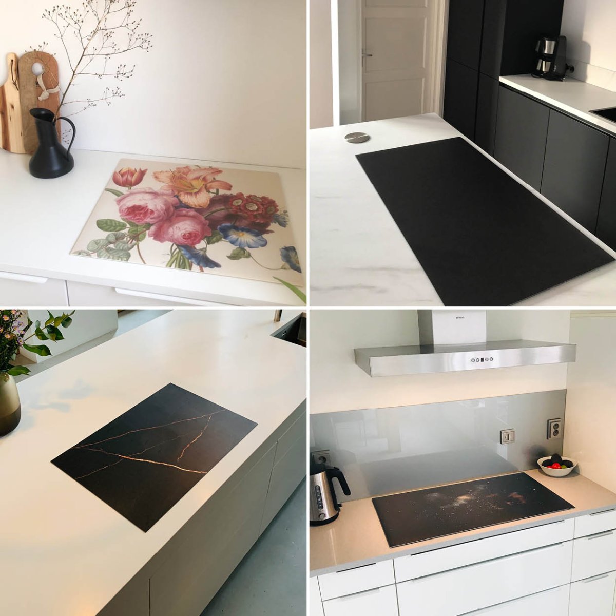 Inductiebeschermer Marmer – Wit Goud oranje - Afbeelding 5