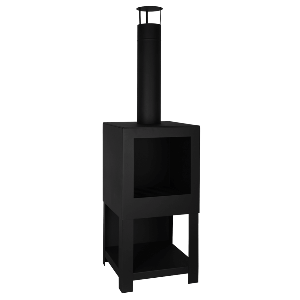 Esschert Terraskachel met houtopslag zwart - Afbeelding 6