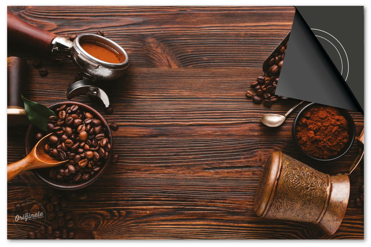 Inductiebeschermer Koffie en Chocola – op Hout Bonen en kkie - Afbeelding 2