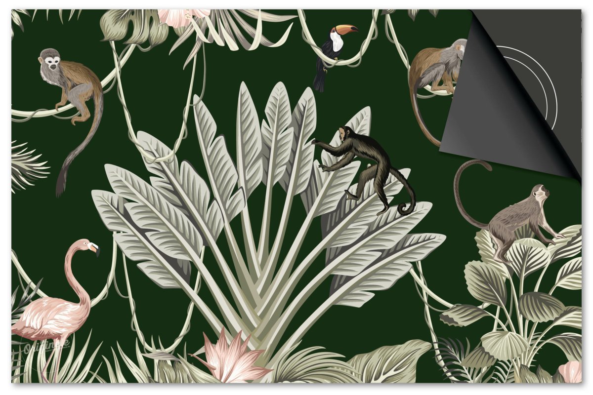 Inductiebeschermer Jungle Apen Groen - Afbeelding 2